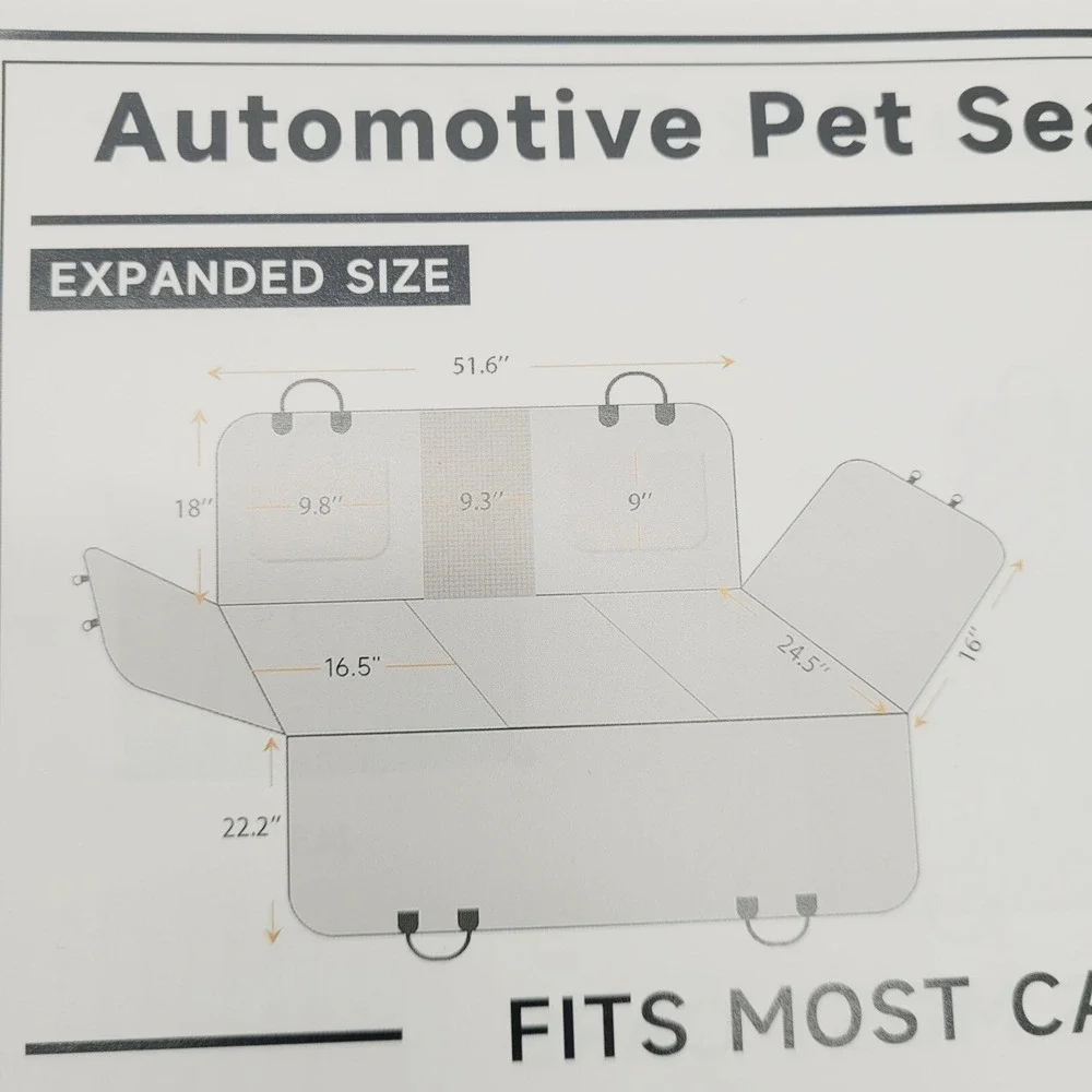 Ormmor Dog Car Seat Cover Hard Bottom Extender‎ Waterproof SUV Truck Black